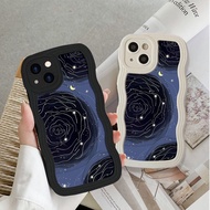 For Huawei Nova 3i 4e 5t 7 SE/Y9 2019 Y9 Prime 2019/Huawei Enjoy 9 10 Plus Wave Edge Retro Ins Black Flower Soft Phone Case