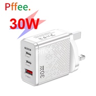 Pffee USB C 30W 50W PD + QC3.0 Fast Charging Charger Type C Plug PD Adapter Travel USB Charging
