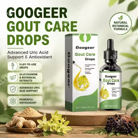 Googeer Uric Acid Support Drops with Glucosamine and Botanical Extracts Rhizoma Chuanxiong, Dendrobi