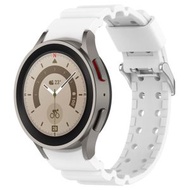 全城熱賣 - 適用於三星 Galaxy Watch5 Pro 45mm 鎧甲純色硅膠錶帶（白色）