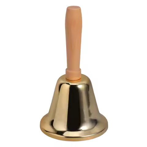 Bell Wooden Handle Loud Clear Ring for Attention Dinner Classroom Wedding Service Bell Portable Size