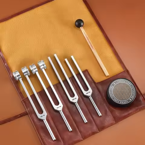 Four Piece Tuning Fork Set 128HZ 136.1HZ 256HZ 384HZ Tuning Fork Voice Over Fork Activator Ear Picki