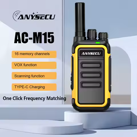 Anysecu AC-M15 3W UHF 400-470MHZ 1500mAh 16CH analog radio professional FM Tansceiver one clickVOX f