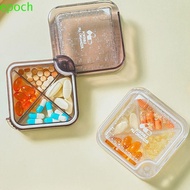 EPOCH 7 Day Pill Box, 4 Grids Handle Storage Box Medicine Packaging Box, Portable Transparent Weekly Moisture-proof Mini Pill Box Travel