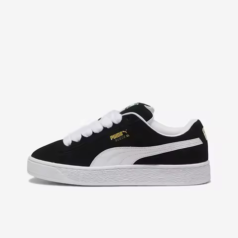 PUMA Suede XLXL, versatile, casual and durable, unisex low-top skate shoes in black and white 395205