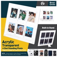Clear Acrylic Photo FrameLARGE Album Stand for 6 Photos on the Table Size 2R KPOP for Fujifilm Insta