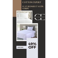 Smooth Satin Stripe Elegance Flat BedSheet cadar 100% Cotton bed