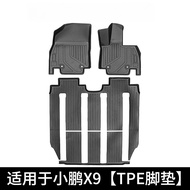 พรมปูพื้นรถยนต์ XPENG Little Pegasus X9 รุ่นฮ่องกง พวงมาลัยขวา ผลิตจากยาง TPE แบบสั่งทำพิเศษ พร้อมแป