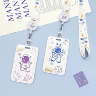 SG seller/Astronaut Ezlink Cardholder Student Cardholder Meal Card Bus Card Set Hanging Rope Keychai