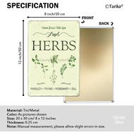 Fresh Herbs Parsley Thyme Rosemary Dill Retro Metal Tin Sign Wall Art Decor for Garden Shed Home Far