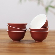 Ceramic Purple Clay Gongfu Tea Set Small Tea Cup 6pcs Anti-Scalding Owner Cup Red Clay Tea Utensils 