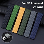 Curved End Watch Strap for PATEK PHILIPPE 5164A 5167A 5168A Rubber Watch Band 21mm Aquanaut Butterfl