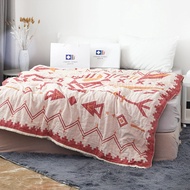 LZD Zorin Japanese Gauze Blanket Skin-friendly Breathable Cotton Ethnic Patterned AB Side Sofa Blank