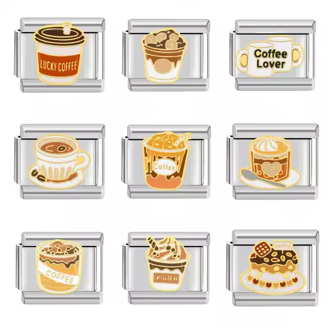 Fashion New Italian Charm Store Italian Charm Bracelet Stainless Steel 9mm Y2K Diy Coffee Lover Seri