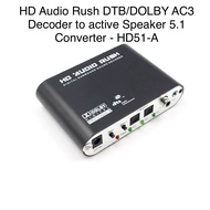 HD AUDIO RUSH DTS Dolby AC3 Decoder to Active Speaker 5.1 Converter - HD51-A