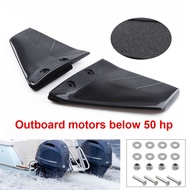 Black Dual Fin Outboard Hydrofoil Performance Stabilizer For Boats Outboard Motor Up To 50 HP With B