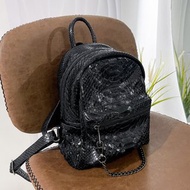 蟒蛇皮背包蛇皮背包黑皮革背包