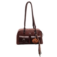 Deere Jack หนัง PU แฟชั่นกระเป๋าสะพายไหล่ MODE Korea กระเป๋าโบว์ลิ่ง