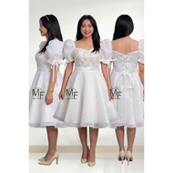 MARIA FILIPINIANA COCKTAIL CIVIL WEDDING DRESS WITH CORSET-BACK BODICE