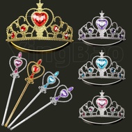 Princess Elsa Crown Tiara and Wand Set Elsa Dress Up Costume Cosplay Accessories for Kids Girls