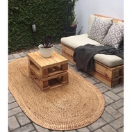 Natural Water Hyacinth Chicken Carpet Oval Water Hyacinth Carpet 100cm x 200cm,