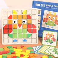 Dementia Activities for Seniors - 120 Pieces Wooden Matching Puzzle Games for Elderly, Shape Puzzle 