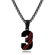Personalized Baseball Number Necklace for Boys 0-99 Athletes Jersey Number Stainless Steel Baseball 
