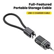 Elough 18CM PD60W Type C to Type C Short Keychain Cable for Power Bank Mobile Phone PD27W Type C to 