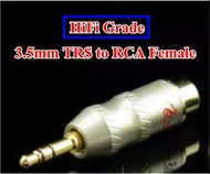 HiFi Grade 3.5mm to RCA Adapter (3.5mm TRS to RCA Female)