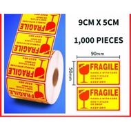 Fragile Sticker 1000pcs 9x5cm 👍🏼 POSLAJU DHL GDEX SKYNET & ALL COURIER CARTON BOX