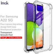 三星 Samsung Galaxy A22 5G  --- IMAK 全包防摔軟套-氣囊版 (四角加厚 TPU) 透明 手機軟套 保護殼 +送 透明保護膜 Mon貼 Shock-Resistant Case (Airbag Version) with Free PET Film Screen Protector