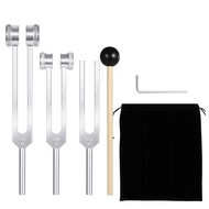(128Hz 256Hz 512Hz)Tuning Fork Set Tuning Forks with Reflex Hammer for Chakra/Healing/Sound Therapy/