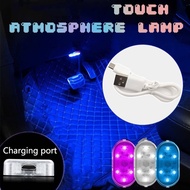 Car LED Touch Lights Wireless Interior Light Auto Roof Ceiling Reading Lamps for Door Foot Door Leg Luggage Storage Box Car LED Ambient Light USB Charging