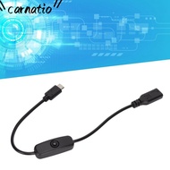CARNATIOGV Type C Male to Female, 30cm/11.8inch with ON/ Switch Power Extension Cord, Durable USB Ex