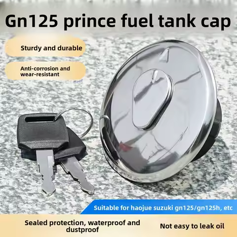 Motorcycle Fuel Tank Gas Cap with 2 Keys, Anti-theft Leak Proof Cap for Suzuki GN125 Prince Haojue H