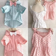 KEMEJA Dog Shirt Cute Dog Dress Summer Love Dog Shirt biru