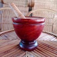 Wooden Mortar With Pestle Som Tum 7 Inch Cooking Made Of Good Quality Chamchuri Wood The Size Is Fit With 2-3 People Small Family.