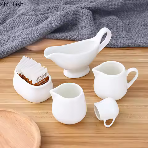 Creative Ceramic Milk Jug Coffee Latte Milk Frother Barista Pull Flower Condensed Milk Can Home Soli