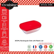 Ocuisine 400ML / 1.2L / 2.5L Borosilicate Glass Rectangular Dish with Plastic Lid / Food Container -