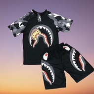 【Ready Stock】 【health】 3D men's sports set with cool elastic Bape model for men summer Lazano Shop -