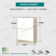 Rak Kasut Almari kasut fasion DIY Required _ SAMPOINT _ 2 Tier Trendy Shoe Cabinet Color : Beige Whi