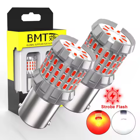BMTxms 1157 BAY15D P21/5W Strobe Flash Red LED Brake Reserve Light 1156 P21W T15 For Hyundai ix35 I1