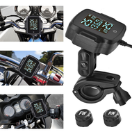 TPMS Motorbike Tire Pressure Monitoring System Tyre Temperature Alarm System with QC 3.0 USB Charger
