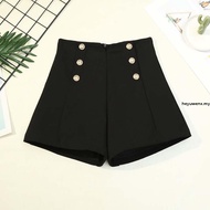 (JANUARY BRAND) SMLXL2XL Women's High Waist Short pants女装高腰短裤罗马弹力面料后腰伸缩裤头-JN5709