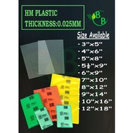 HM Plastic Bag Medium Thick(Thickness 0.025mm)/Food Grade Plastic 3x5"/4x6"/5x8"/5½x9"/6x9"/7x10/8x12"/9x14/10x16"/12x18