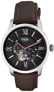 Fossil Men s ME3061 Townsman Mechanical Stainless Steel Watch with Brown Leather Band