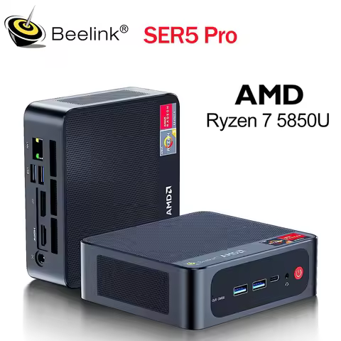Beelink SER5 Pro Mini PC AMD Ryzen 7 5850U DDR4 16GB 32GB SSD 500GB 1TB Support WiFi6 BT5.2 4K HD 10