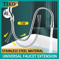 Stainless Steel Faucet Extension Tube 720 Rotatable Faucet Extender Kitchen Pressurized Tap Adaptor 