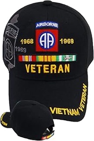 82nd Airborne Division Vietnam Veteran Black Baseball Cap