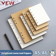 YYE 80Sheets Notebook Refill Paper, Horizontal Line/Blank Kraft Paper Loose Leaf Paper, Durable A5/A